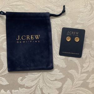 J. Crew demi fine gold plated stud earrings shell